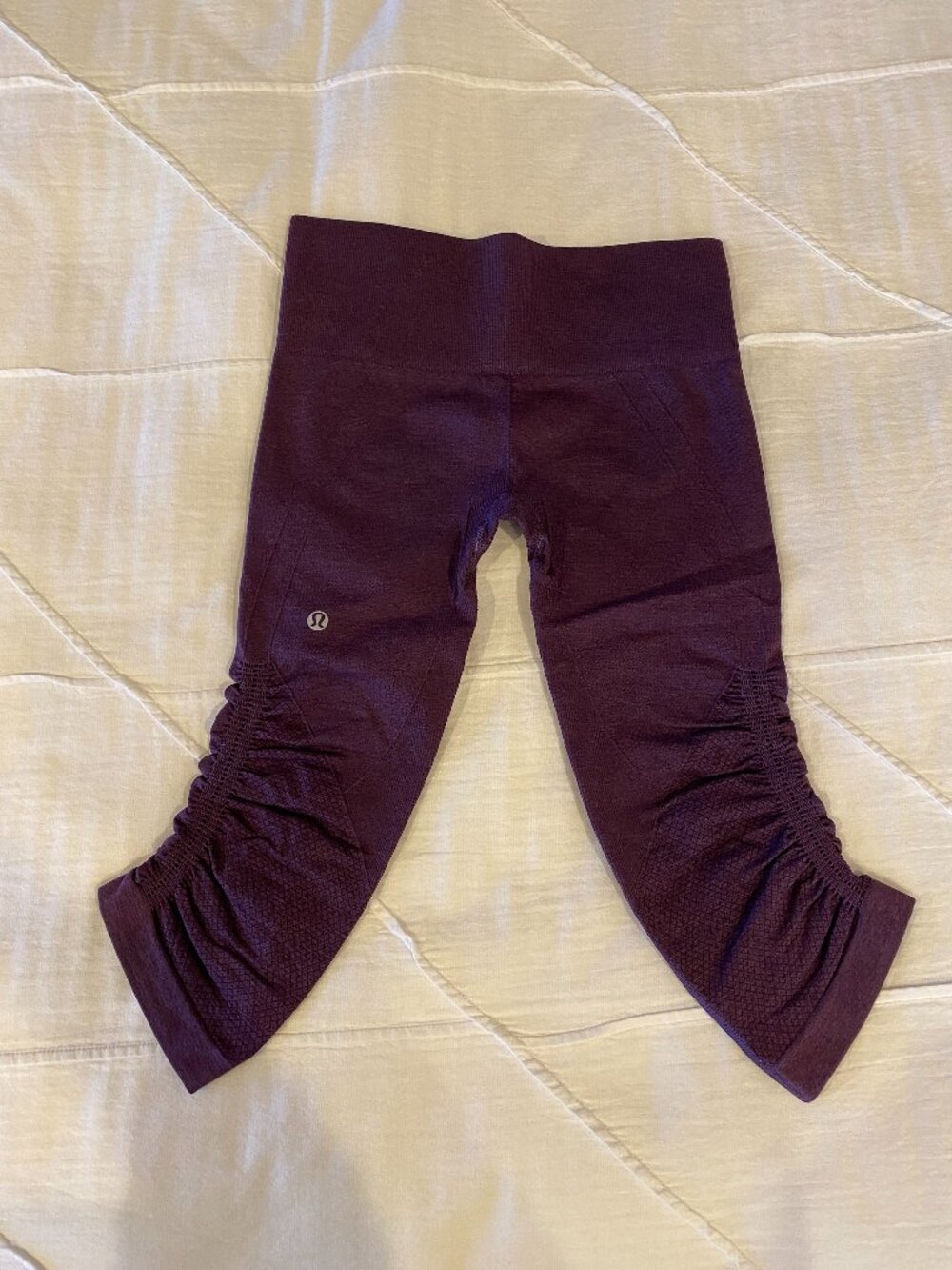 Lululemon Ruched Cropped Leggings | Color: Eggplant Purple | Size: 4
